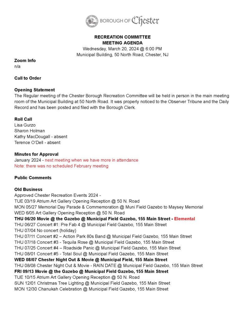 2024-03-20 Recreation Committee Meeting Agenda & Minutes_Page_1