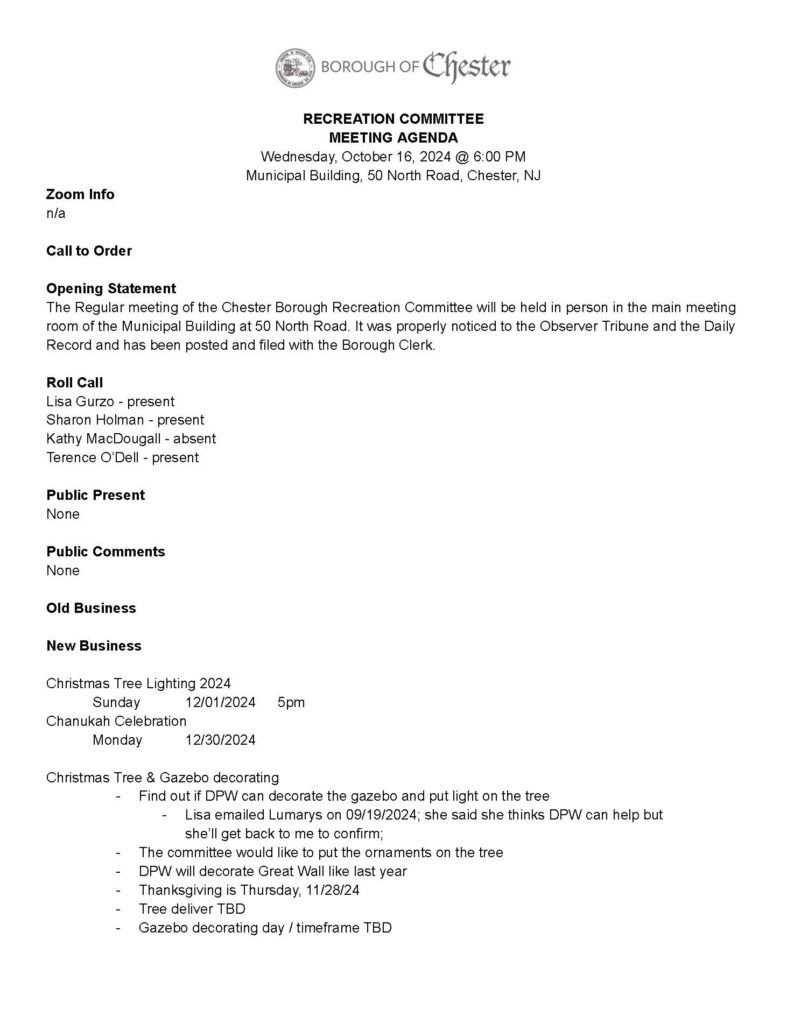 2024-10-16 Recreation Committee Meeting Agenda _Page_1